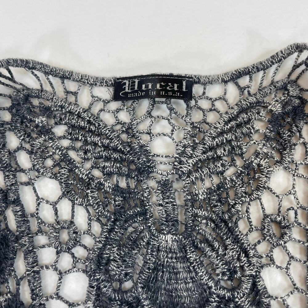 Vocal Embellished Cross Tank Top Lot 3 Blue Black Gray Crochet Lace Women’s S - Picture 4 of 11